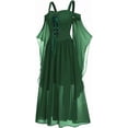 thumbnail image 2 of Venta de disfraces Vestido vintage de Halloween para mujer, gótico, con mangas de mariposa, corsé de talla grande, hombros descubiertos, con cordones, vestido medieval para fiesta de graduación, 2 of 5