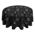 thumbnail image 4 of Black Gothic Sun Moon Pattern Round Tablecloth 60"x60",Wrinkle Wipeable Table Cloth for Kitchen Dining Room Picnic Patio Party, 4 of 6