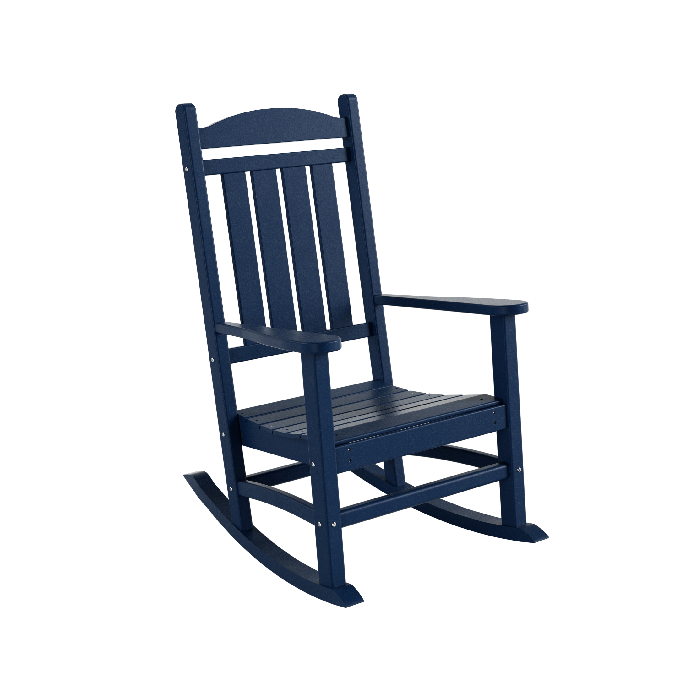 GARDEN 2-Piece Set Classic Plastic Porch Rocking Chair with Round Side Table Included, Navy Blue - image 4 of 7
