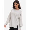 thumbnail image 6 of Womens Plus Size Oversized Sweatshirt Crewneck Long Sleeve Casual Pullover Preppy Fall Side Split Tops, 6 of 6