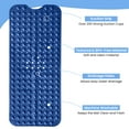 thumbnail image 6 of Lux Decor Collection Bath Tub Mat Non Slip 40 x 16 Inch - Bathroom Shower Mat with Suction Cups - Machine Washable (Navy Blue), 6 of 9