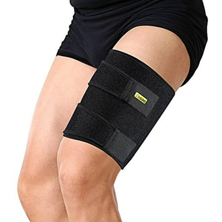 Yosoo Thigh Wrap - Adjustable Neoprene Hamstring Brace for Pulled Hamstring Strain Injury Tendonitis Rehab and Recovery, Fits Men and Women,