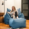 thumbnail image 6 of Big Joe Imperial Lounger Foam Filled Bean Bag Armchair with Removable Cover, Pacific Blue Union, Durable Woven Polyester, 4 feet Big, 6 of 10