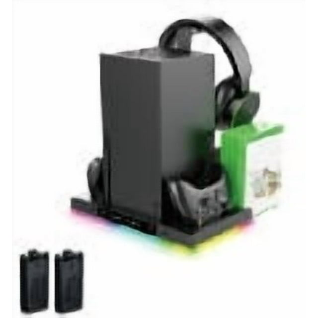 All-in-One Cooling Charging Stand for Xbox Series X (XSX) Console - Dual Controller Charger, Headphone Hanger, Game Card Storage Rack, Smart Xbox Gaming Accessory for Organized Setup