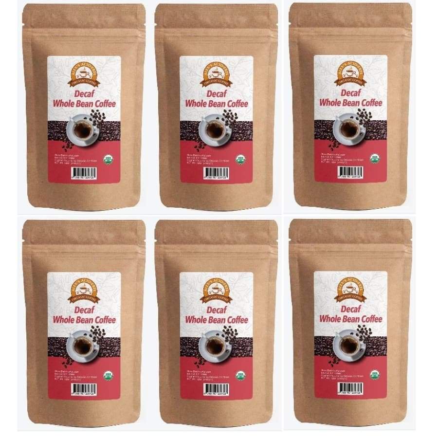 Alex's AcidFree Organic Coffee Whole Bean Decaf (12oz) Size 6 Bags