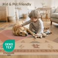 thumbnail image 4 of ODIKA 6'x9' Washable Area Rug Non-Slip, Chair-Friendly, Peach and Taupe Geometric Design Intricate -Inspired with Symmetric Borders for Dining Room, Under Table, Office Décor, 4 of 7