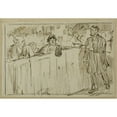 thumbnail image 2 of Charles Samuel Keene 24x18 Gold Ornate Framed and Double Matted Museum Art Print Titled - Force of Habit (1870-91), 2 of 4