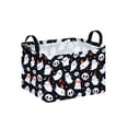thumbnail image 3 of 1 Pack Collapsible Storage Bin Halloween Basket with Ghost Prints Fabric Storage Basket for Halloween Party Decor Trick Or Treat Candy Organization and Storage for Bathroom, 3 of 5