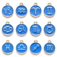 thumbnail image 1 of 12 Constellations Pendentifs Breloques Rondes pour Bracelets Bricolage Fournitures de Fabrication de Colliers - Bleu Royal, 1 of 5