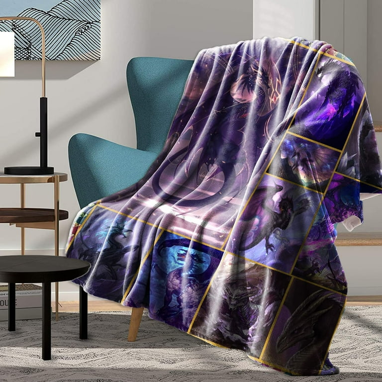Dragon Blanket Throw Purple Dragon Gift Fuzzy Plush Soft Cozy Warm Gift Blanket for Living Room Couch Chair Bed Sofa Office 60X80 inches for Adult Walmart
