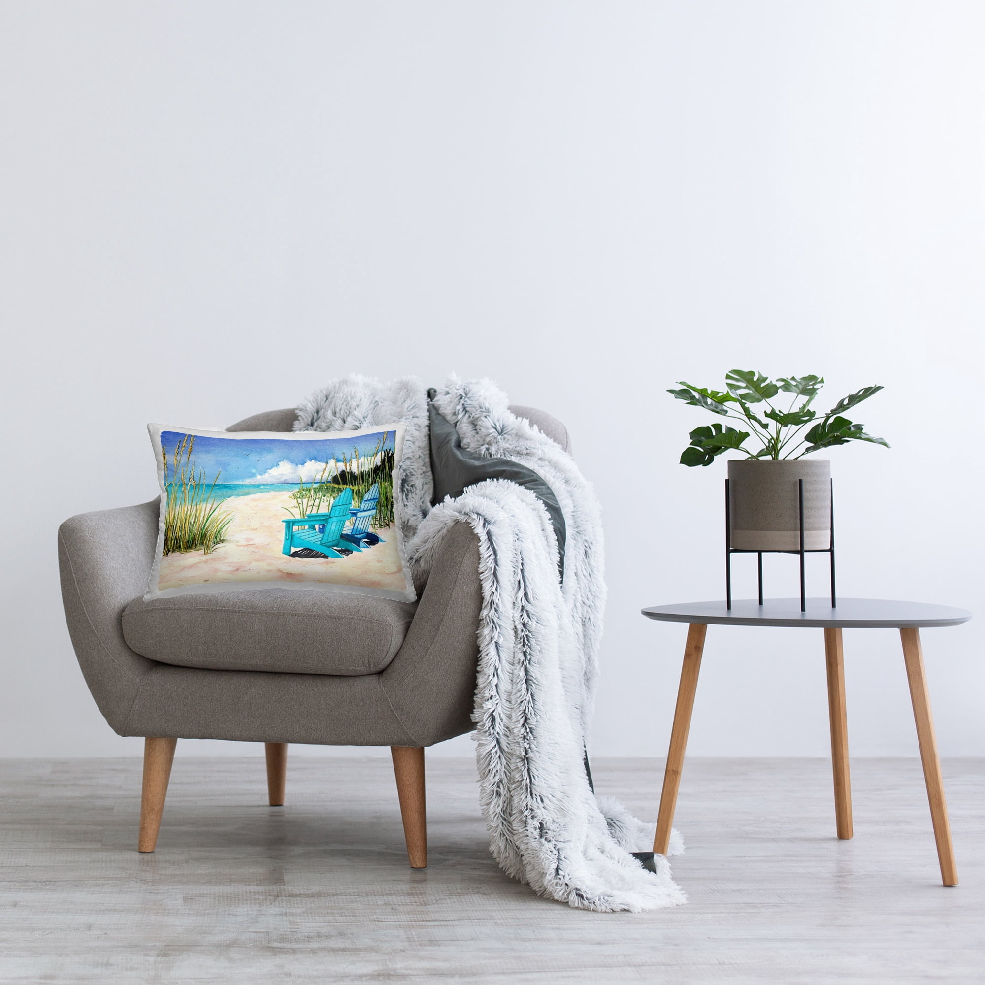 Stupell Industries Summer Beach Reeds Decorative Printed Throw Pillow Design by Christine Reichow