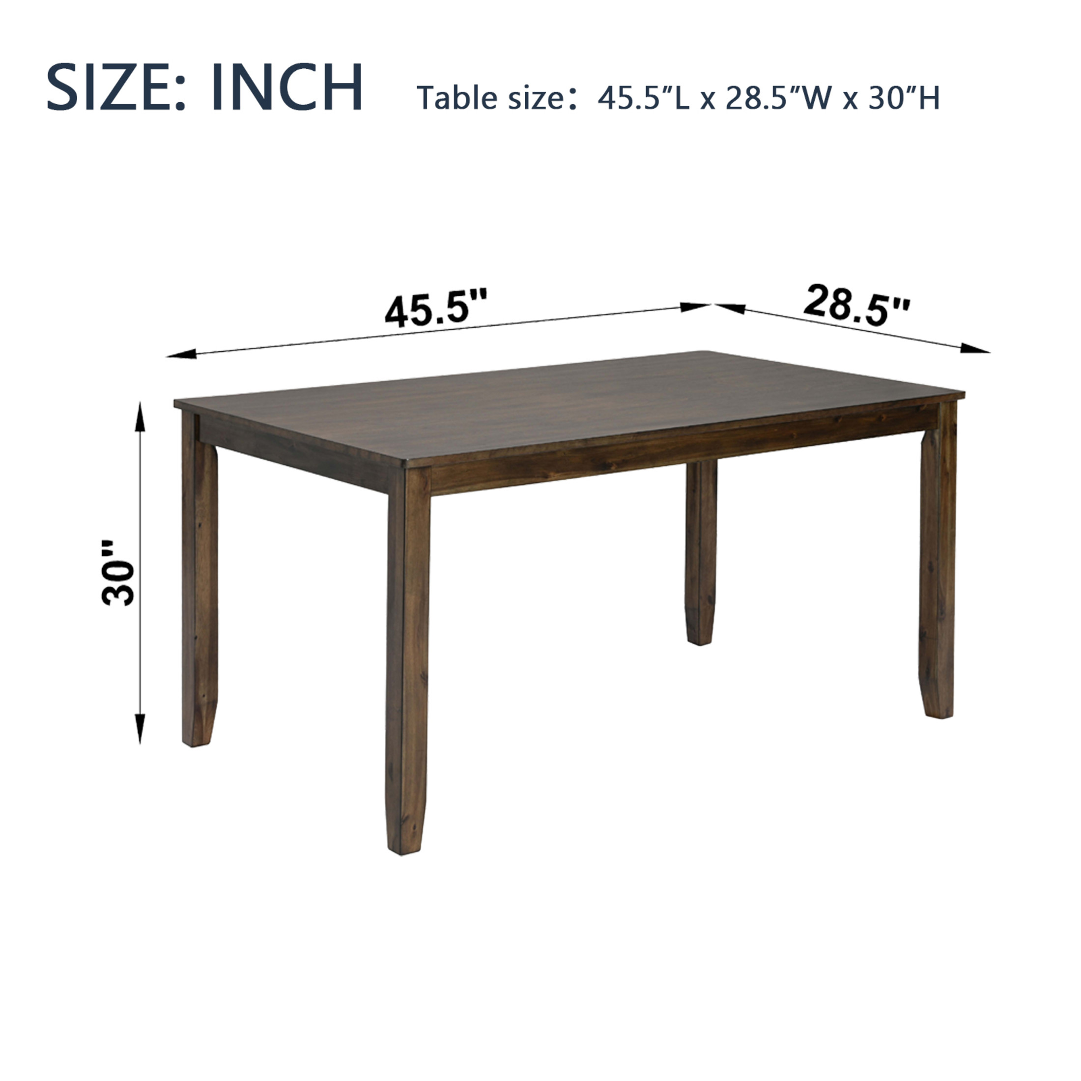Noble House 45.5" Rectangular Wooden Dining Table, 4 Person Kitchen Table for Small Spaces, Walnut