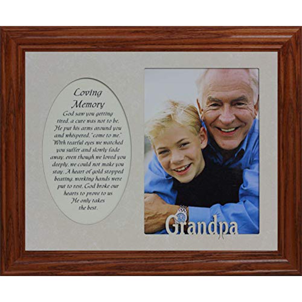 Loving Memory & Grandpa Photo & Poetry Frame Holds A Portrait 5X7