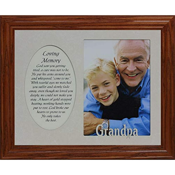 Loving Memory & Grandpa Photo & Poetry Frame Holds A Portrait 5X7