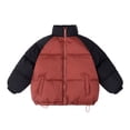 thumbnail image 1 of LYHaoo Boys Winter Coats And Jackets Thick Warm Short Padded Jacket For Children With Color Block Design And Stand Collar For Fall And Winter Seasons Warm Coat Red Sizes 11-14 Years, 1 of 3