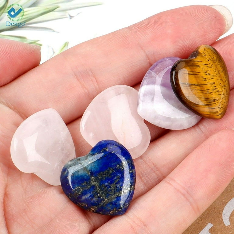 Patelai 72 Pcs Heart Worry Stones Crystal Bulk Heart Love Crystal Pocket  Polished Heart Stones 0.5 Inch Gemstone Heart Rocks for Valentines Day  Gifts