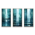 thumbnail image 2 of Designart "Turquoise Riverside Door to the Other Side II" Abstract Collages Framed Wall Art Set Of 3 - Turquoise Transitional Frame Gallery Wall Set For Home Decor, 2 of 6