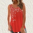 thumbnail image 1 of Sentmoon Tenues d'Été pour Femmes Débardeurs Col Rond pour Femmes Coupe Ample Imprimé Vignes Sans Manches T-Shirts Basiques Tendance 2025 pour Week-End Brunch Rouge S, 1 of 5