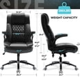 thumbnail image 3 of WOSDOM Ergonomic Executive office Chair Adjustable Lumbar Support Black Bonded Leather Back Style, 3 of 8