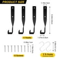 thumbnail image 2 of 4-Piece Heavy-Duty Chainsaw Wall Mount Holder with 2 S-Hooks, 110 lbs Capacity for String Trimmer, Backpack Blower, Weed Eater Tools, Space-Saving, 2 of 6