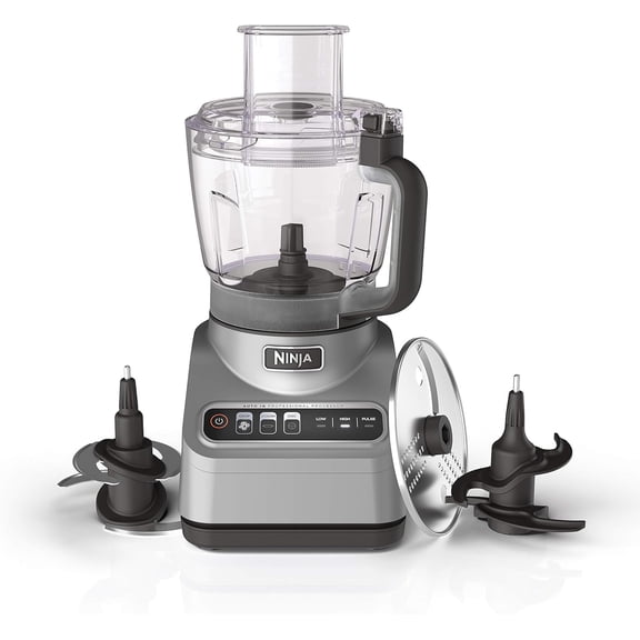 Restored Ninja BN600 Professional Plus Food Processor, 850 Watts, 3 Functions for Chopping, Slicing & Dough with 9-Cup Processor Bowl, 3 Blades, Food Chute & Pusher, Silver (Refurbished)