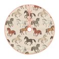 thumbnail image 2 of Halloween Christmas Tree Skirt - Hand Drawn Modern Cool Horse 36 Inches Christmas Tree Skirt for Halloween Holiday Indoor Home Christmas Tree Decorations with Three Ribbons, 2 of 7