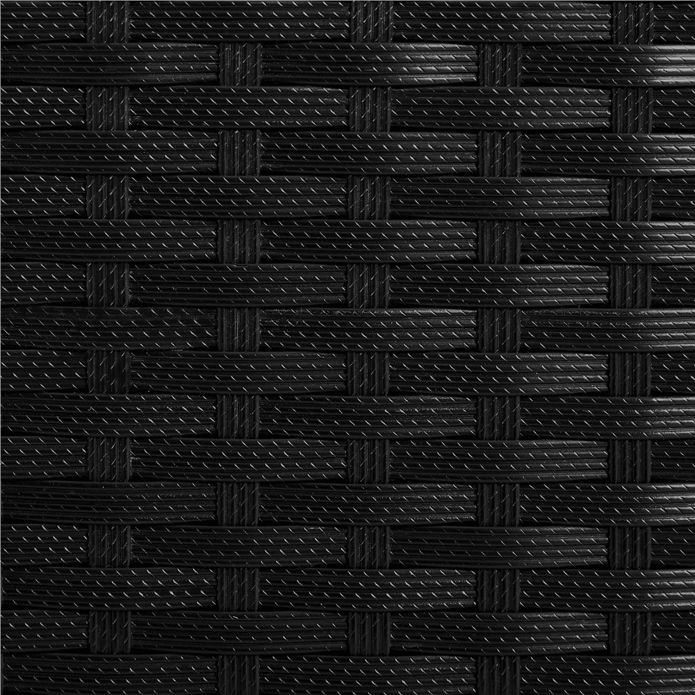Alden Design 2PCS Wicker Ottomans with Removable Cushion for Patio, Black/Gray