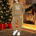 thumbnail image 2 of Byoo Little Girls Christmas Outfits Kangaroo Pocket Hoodie T Sweatpants Sets Holiday Xmas Warm Outfits for Kids, 2 of 4