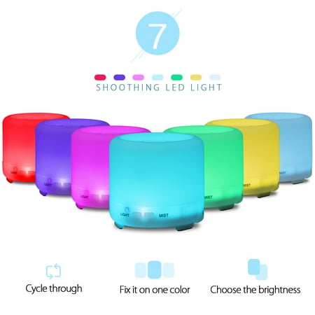 Zimtown 120ML 7 LED Essential Oil Diffuser Humidifier Air Aromatherapy Ultrasonic Aroma