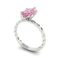 thumbnail image 2 of 2 ctw Solitaire Anniversary Ring for Women | Marquise Cut Simulated Pink Diamond | Hyperallergenic Solid 18K White Gold, 2 of 5