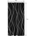 thumbnail image 2 of Small Stall Black and White Striped Shower Curtain Single Single Half RV Narrow Abstract Modern Simple Minimalist Neutral 36Wx72H Inch Fabric Decor Bathroom Polyester Waterproof 7 Pack Hooks, 2 of 5