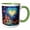 Green/White, variant on 3drose, Whimsical Valentine Village Background, 11oz Magic Transforming Mug