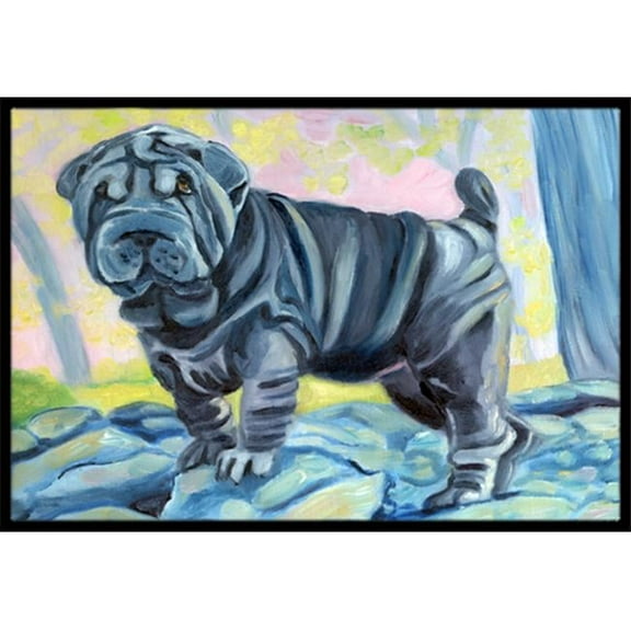 Blue Shar Pei Indoor & Outdoor Mat, 18 x 27 in.