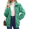 thumbnail image 2 of Chaqueta Suave y Cálida con Cremallera y Larga para Mujer Verde XXL, 2 of 7