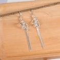 thumbnail image 6 of Lancharmed Stud Earrings for Women Hook Twisted Double Diamond Tassel Silver Plated Earring Gifts for Women, 6 of 7