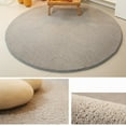 thumbnail image 5 of LSLJS Coral Velvet Round Area Rugs, 2.6 Feet Solid Color Thicken Memory-Foam Circle Carpet, Soft Cozy Non-Slip Plush Floor Rug Modern Style Minimalist Round Mat for Bedroom Living Room Indoor, 5 of 8
