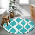 thumbnail image 3 of Round Rugs 4Ft, Teal Wave Round Area Rug Washable Indoor Throw Carpet, Modern Abstract Art Farmhouse Soft Non Slip Circle Rug for Kitchen Nursery Room Home Decor Aesthetic, 3 of 8