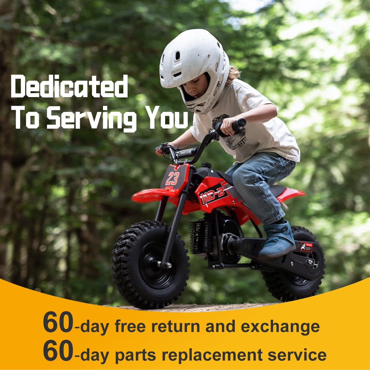 SAY YEAH Kids Mini Bike,Stable 50cc Dirt bike for Beginner,38*27*22in,Red