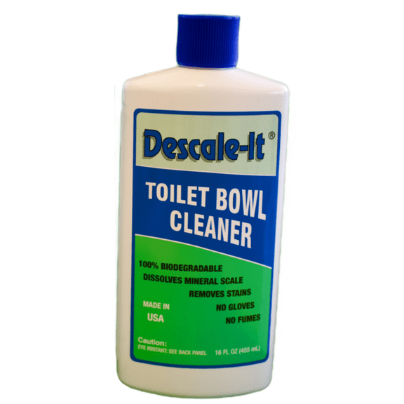 Descale-It Toilet Bowl Cleaner (2-16oz Bottles) - No Fumes Biodegradable Tough Cleaning Solution