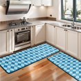 thumbnail image 3 of Kitchen Rugs Sets Of 2,Blue White Checkerboard Checkered Pattern Anti Fatigue Kitchen Mat Rugs Non Slip Washable,Decorative Kitchen Floor Mats for Kitchen,Sink,Laundry,17"x47"+17"x47", 3 of 5
