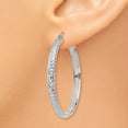 thumbnail image 3 of 14K White Gold Earring Hoop Women'S 38 mm Diamond-Cut 3.5X38Mm Hollow Earrings, 3 of 4