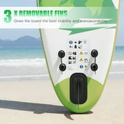 Famistar 12 Inflatable Stand Up Paddle Board SUP w/ 3 Fins, Adjustable Paddle, Pump & Carrying Backpack