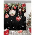 thumbnail image 5 of Black Christmas Balls Shower Curtain, Xmas Poinsettia Botanical Waterproof Washable Boho Funny Cute Shower Curtains Set for Bathroom Farmhouse Bathtubs Decor with Hook, 48"Wx72"L, 5 of 7