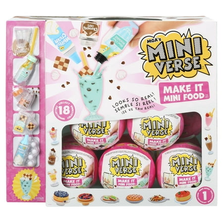 MGA's Miniverse Make It Mini Food Diner Series 1 Minis - Complete Collection 18 Packages, Blind Packaging, Stocking Stuffers, DIY, Resin Play, Collectors, 8+