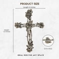 thumbnail image 3 of Rustic Vintage Style Resin Silver Tone Rose and Thorn Cross Spiritual Wall Art Décor, 3 of 7