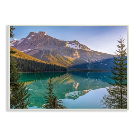 Stupell Industries Reflective Mountain Lake Landscape Sunny Sky,10 x 15,Designed by Dave Gordon