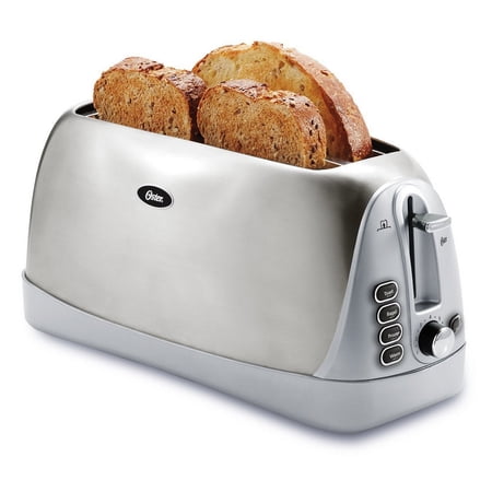 Oster 4 Slice Stainless Steel Toaster with Extra Long, Wider Slots