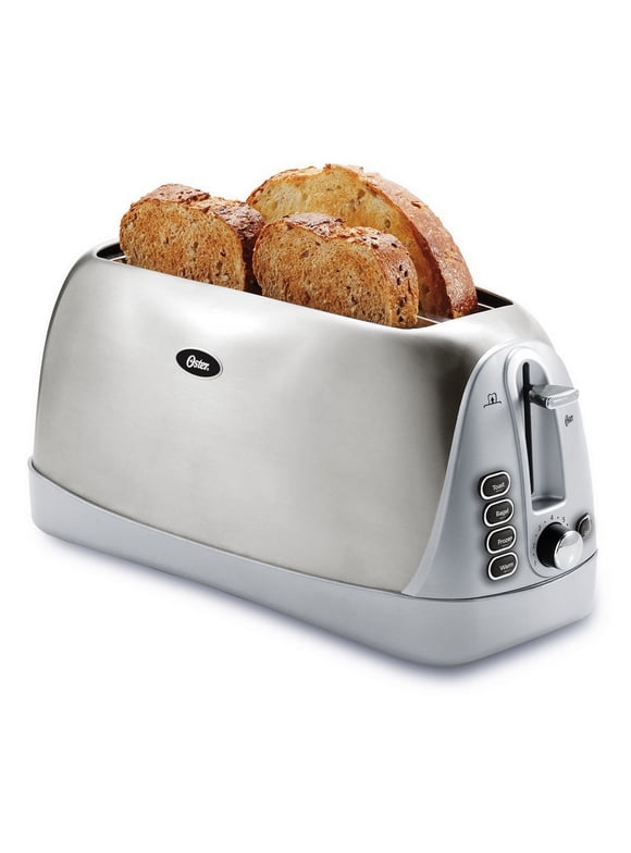 Oster 4 Slice Stainless Steel Toaster with Extra Long, Wider Slots