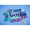 thumbnail image 1 of BSDHOME Polyester 7x5ft Blue Background Happy Birthday Backdrops Party Photo Booth Backdrop, 1 of 2