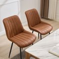 thumbnail image 5 of TacleeKii Faux Leather Dining Chairs Set of 2, Kitchen Side Chairs with Metal Legs, for Dining Room Restaurant, Brown, 5 of 11
